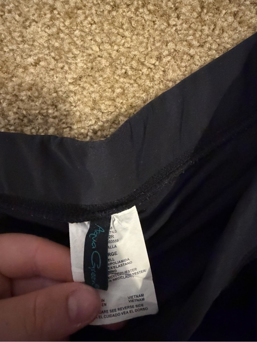 Aqua Green Black Skirt with Logo Tag
